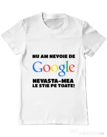Tricou ADLER barbat Nu am nevoie de google Alb