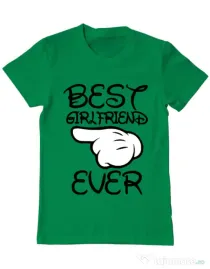 Tricou ADLER barbat Best girlfriend ever Verde mediu
