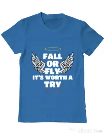 Tricou ADLER barbat Fall or fly Albastru azuriu