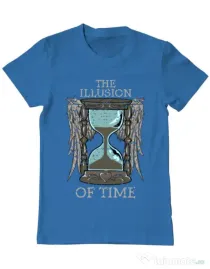 Tricou ADLER barbat The illusion of time Albastru azuriu