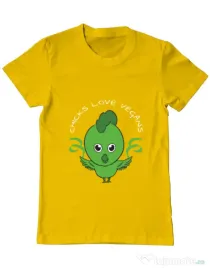 Tricou ADLER barbat Chicks love vegans Galben