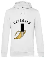 Hoodie barbat cu gluga Censored Alb