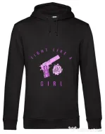 Hoodie barbat cu gluga Fight like a girl Negru