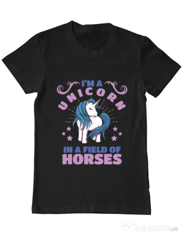 Tricou ADLER barbat Just a unicorn Negru