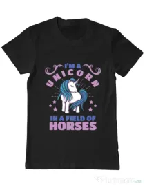 Tricou ADLER barbat Just a unicorn Negru