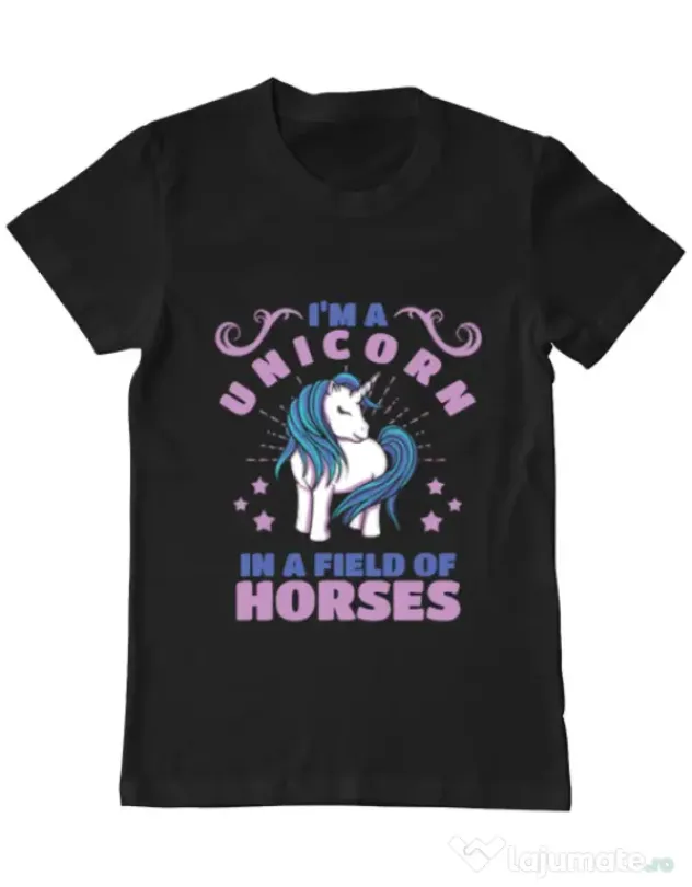 Tricou ADLER barbat Just a unicorn Negru