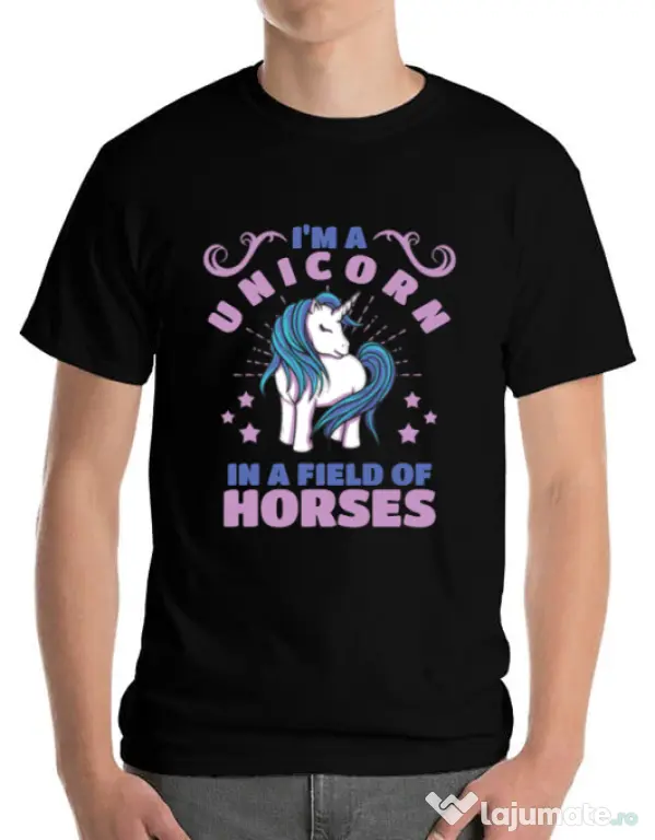 Tricou ADLER barbat Just a unicorn Negru