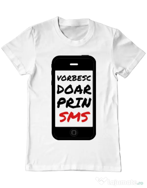 Tricou ADLER barbat Vorbesc doar prin sms Alb