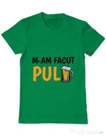 Tricou ADLER barbat M-am facut pulbere Verde mediu