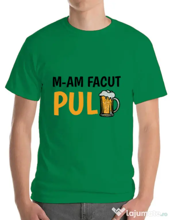 Tricou ADLER barbat M-am facut pulbere Verde mediu