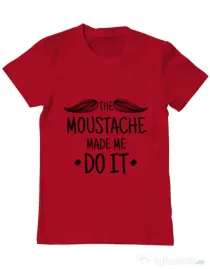 Tricou ADLER barbat The moustache Rosu