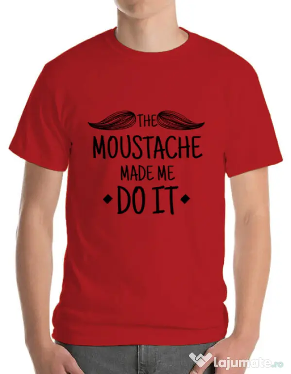 Tricou ADLER barbat The moustache Rosu