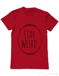 Tricou ADLER barbat Stay weird Rosu