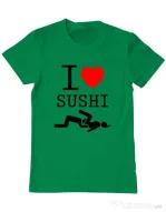 Tricou ADLER barbat I love sushi Verde mediu