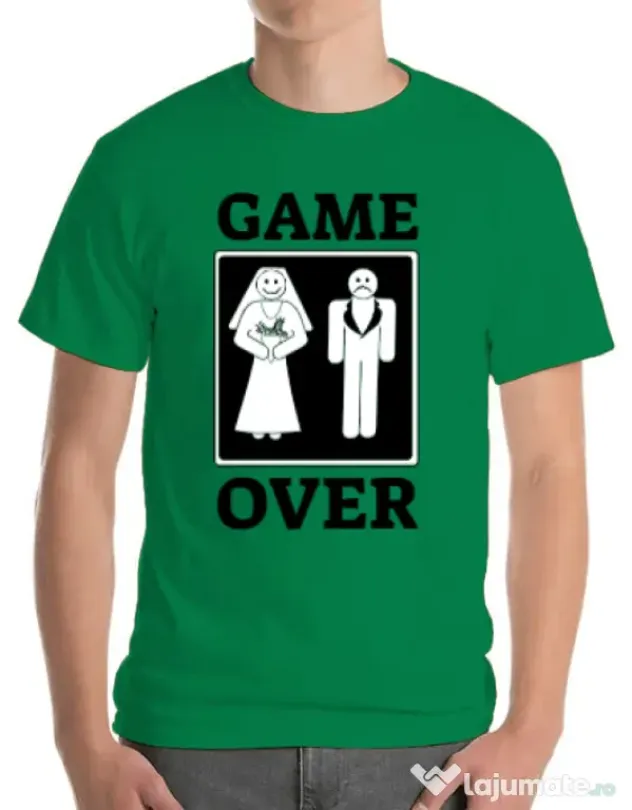 Tricou ADLER barbat Game over Verde mediu