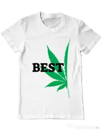 Tricou ADLER barbat Best buds 1 Alb