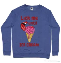 Bluza ADLER barbat Lick me until ice cream Albastru melanj