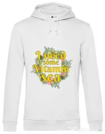 Hoodie barbat cu gluga I need some vitamin sea Alb