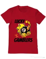 Tricou ADLER barbat Lucky gamblers Rosu