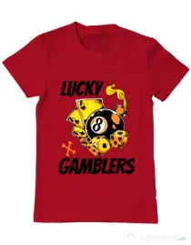 Tricou ADLER barbat Lucky gamblers Rosu