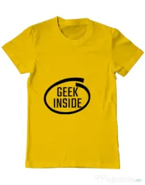 Tricou ADLER barbat Geek inside Galben