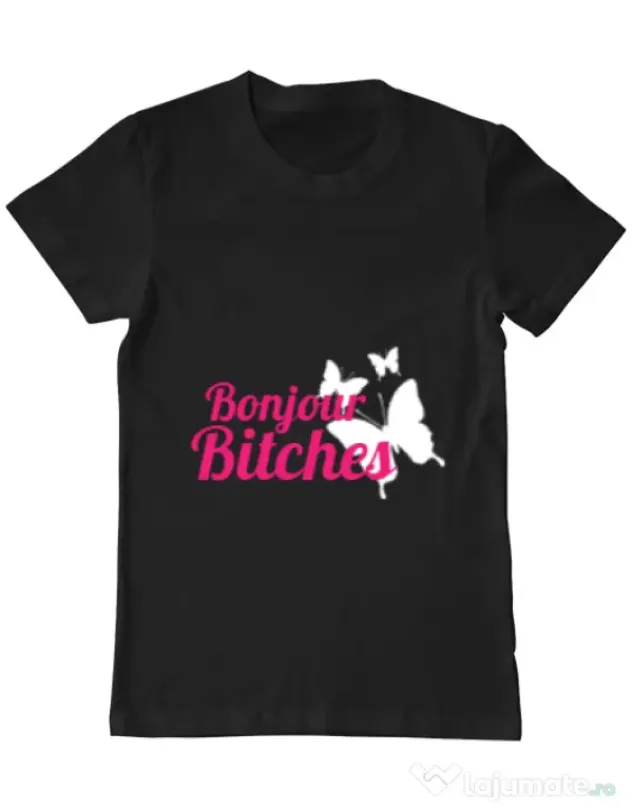 Tricou ADLER barbat Bonjour bitches Negru