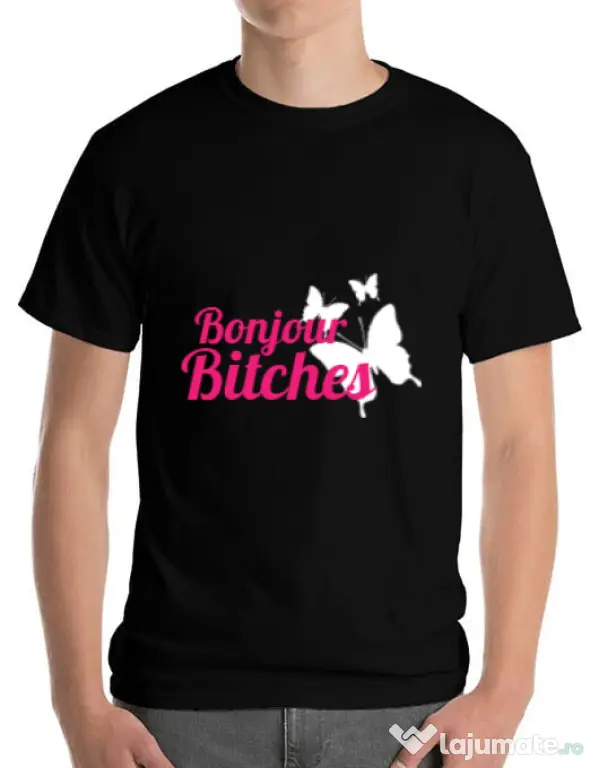 Tricou ADLER barbat Bonjour bitches Negru