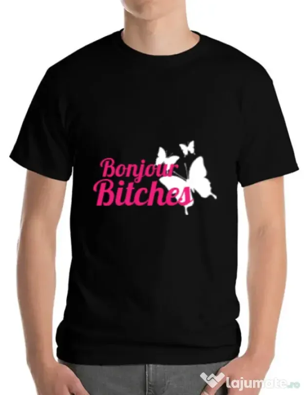 Tricou ADLER barbat Bonjour bitches Negru