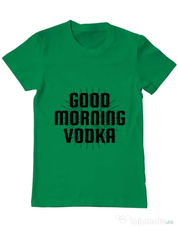 Tricou ADLER barbat Good morning vodka Verde mediu