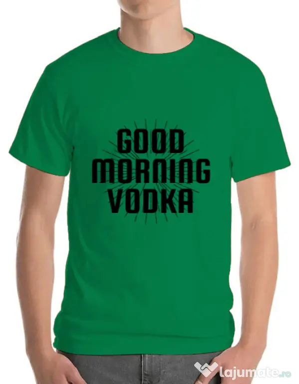 Tricou ADLER barbat Good morning vodka Verde mediu