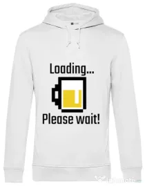 Hoodie barbat cu gluga Beer loading Alb