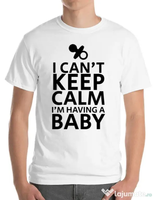 Tricou ADLER barbat I am having a baby Alb