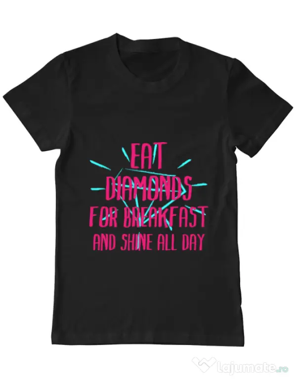 Tricou ADLER barbat Eat diamonds Negru