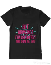 Tricou ADLER barbat Eat diamonds Negru