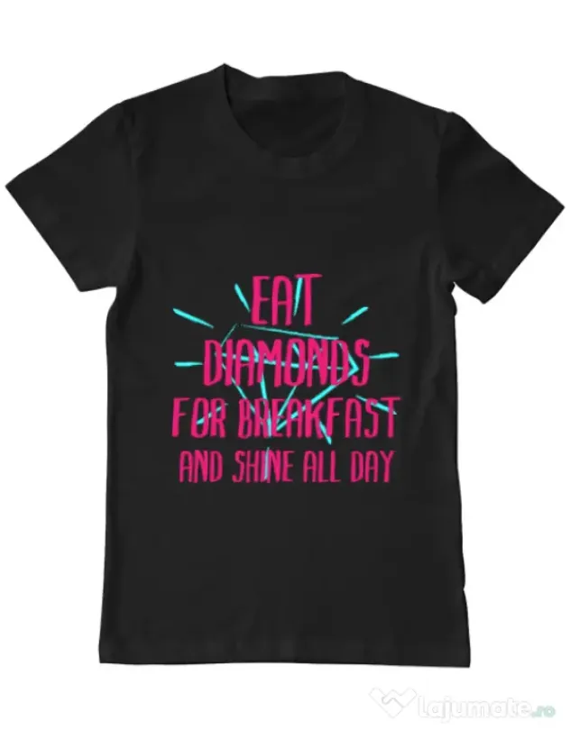 Tricou ADLER barbat Eat diamonds Negru