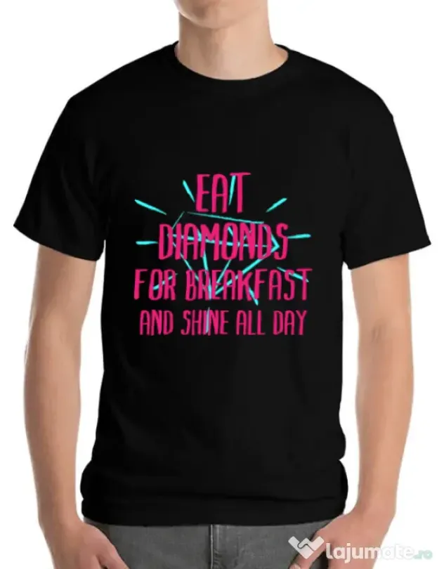 Tricou ADLER barbat Eat diamonds Negru
