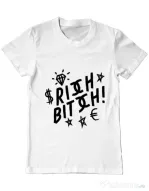 Tricou ADLER barbat Rich bitch Alb