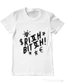Tricou ADLER barbat Rich bitch Alb