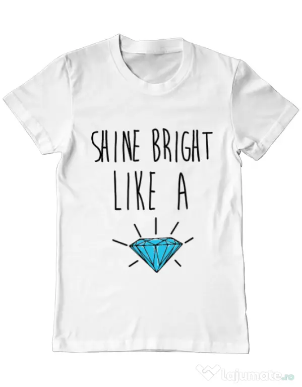 Tricou ADLER barbat Shine bright like a diamond Alb