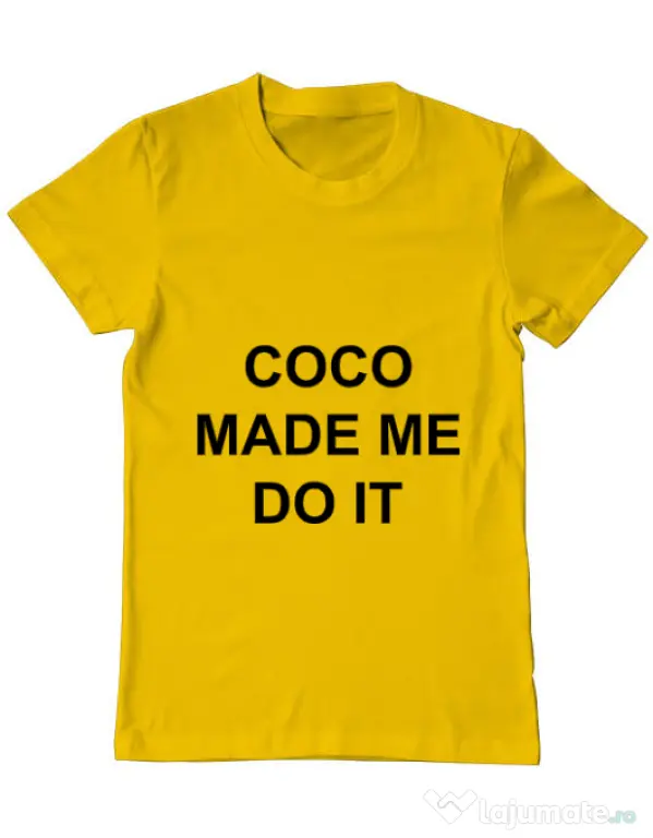 Tricou ADLER barbat Coco made me do it Galben
