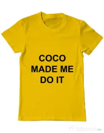 Tricou ADLER barbat Coco made me do it Galben