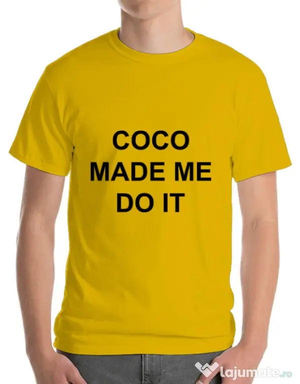 Tricou ADLER barbat Coco made me do it Galben