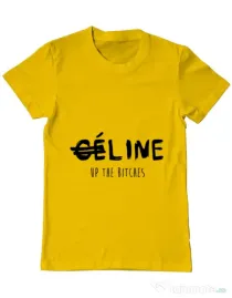 Tricou ADLER barbat Line up bitches Galben