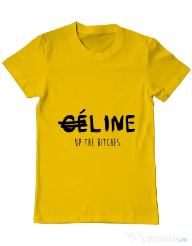 Tricou ADLER barbat Line up bitches Galben