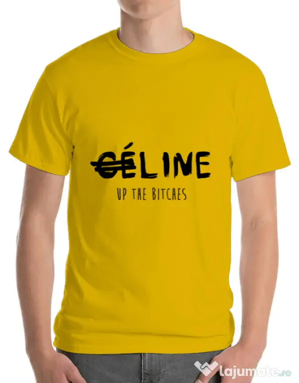 Tricou ADLER barbat Line up bitches Galben