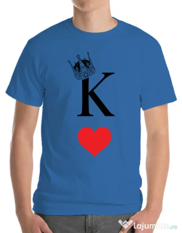 Tricou ADLER barbat Fancy King Albastru azuriu