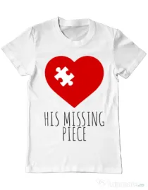 Tricou ADLER barbat His missing piece Alb