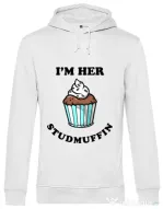 Hoodie barbat cu gluga Her studmuffin Alb