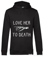 Hoodie barbat cu gluga Love her to death Negru