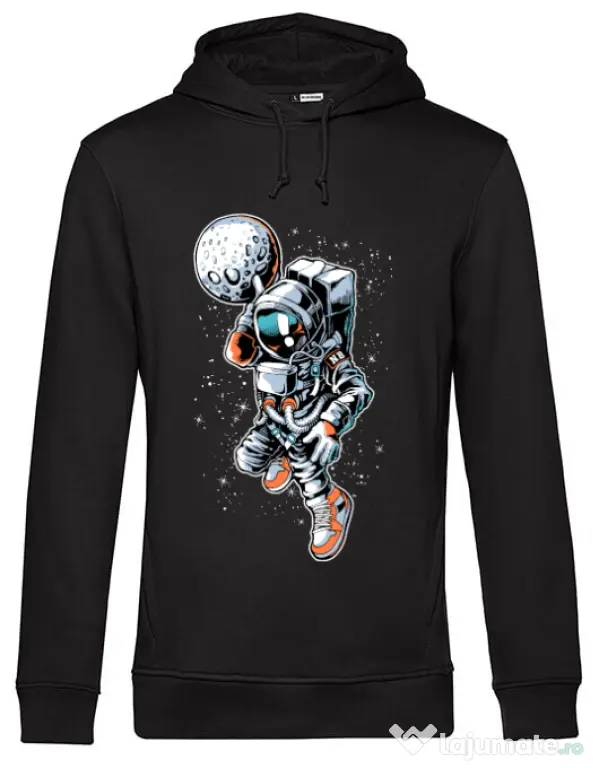 Hoodie barbat cu gluga Astronaut Negru